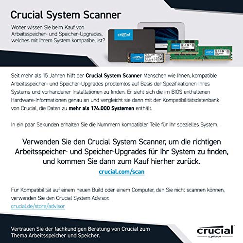 Crucial BX500 CT2000BX500SSD1 2TB Internes SSD (3D NAND, SATA, 2, 5-Zoll) - EDV-Guru (Guru e.U.)