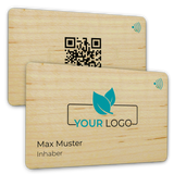 gepersonaliseerd houten visitekaartje - digitaal visitekaartje - NFC - QR-code - EDV-Guru (Guru e.U.)