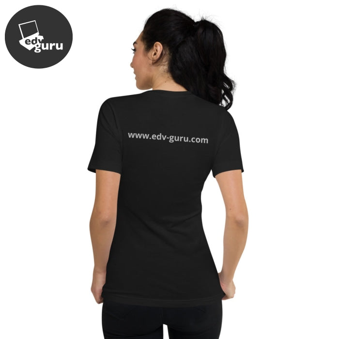 Short-sleeved unisex V-neck t-shirt
