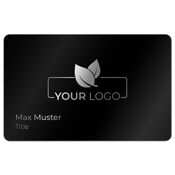 Personaliseerbaar metalen visitekaartje antraciet-zwart (met laser) - Digitaal visitekaartje - NFC - QR-code - EDV-Guru (Guru e.U.)