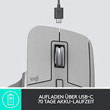 Logitech MX Master 3 Kabellose Maus, Bluetooth und 2.4 GHz Verbindung via USB-Empfänger, 4000 DPI Sensor, Ultra-schnelles Scrollen, Für alle Oberflächen, 7 Tasten, PC/Mac/iPadOS - Hellgrau - EDV-Guru (Guru e.U.)