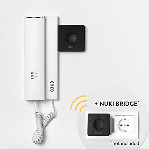 Nuki Opener, serrure de porte électronique pour immeubles d'habitation, commande l'ouverture de porte du système d'interphone avec le smartphone, ouvre-porte électrique, pont Nuki WLAN requis, Nuki Smart Home - EDV-Guru (Guru e.U.)