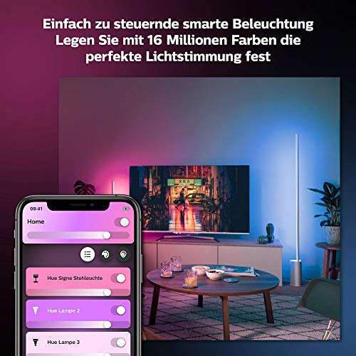 Philips Hue White & Col. Amb. LED floor lamp Signe, dimmable, 16 million colors, controllable via app, compatible with Amazon Alexa (Echo, Echo Dot) - EDV-Guru (Guru e.U.)