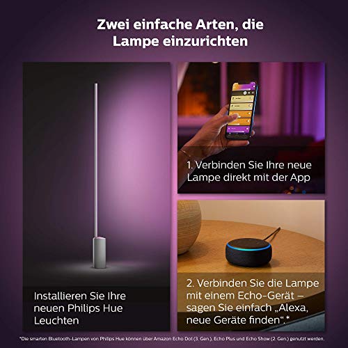 Philips Hue White & Col. Amb. LED floor lamp Signe, dimmable, 16 million colors, controllable via app, compatible with Amazon Alexa (Echo, Echo Dot) - EDV-Guru (Guru e.U.)