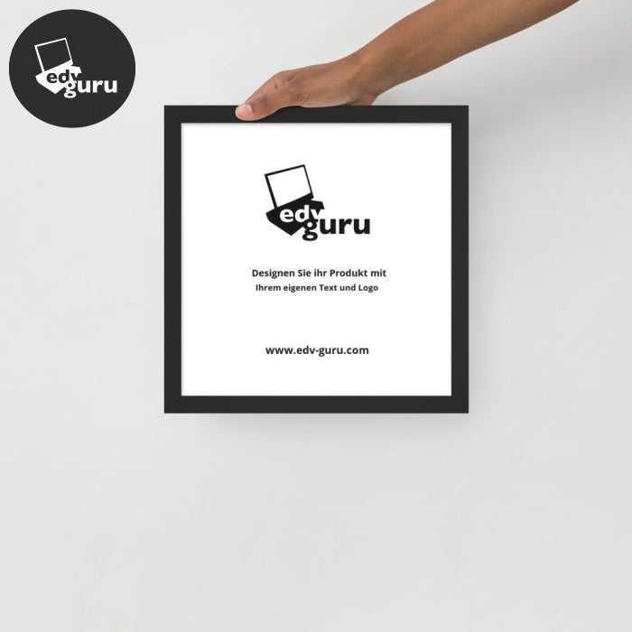 Ingelijste poster op fotopapier zwart / 12×12