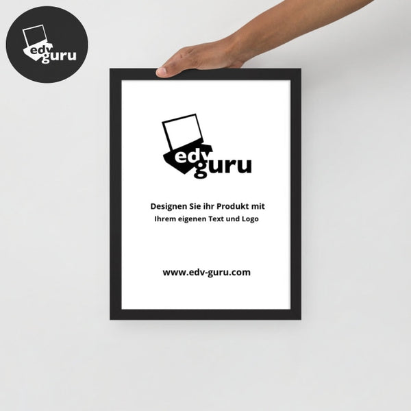 Ingelijste poster op fotopapier zwart / 12×16