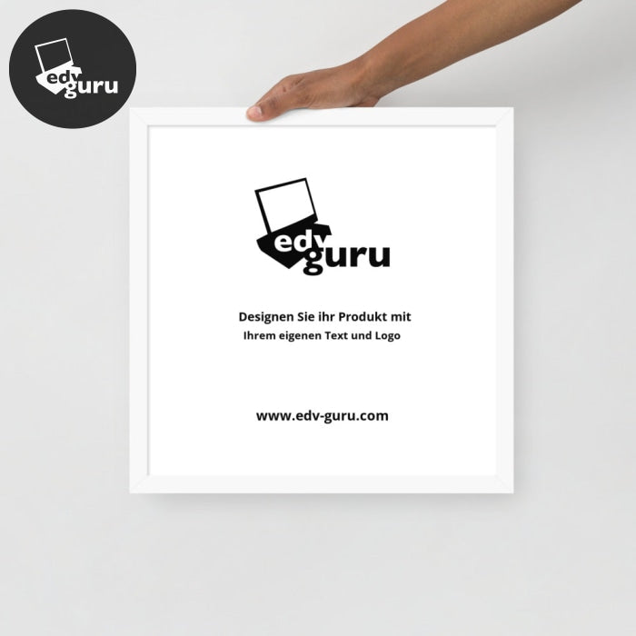 Ingelijste poster op fotopapier Wit / 16×16