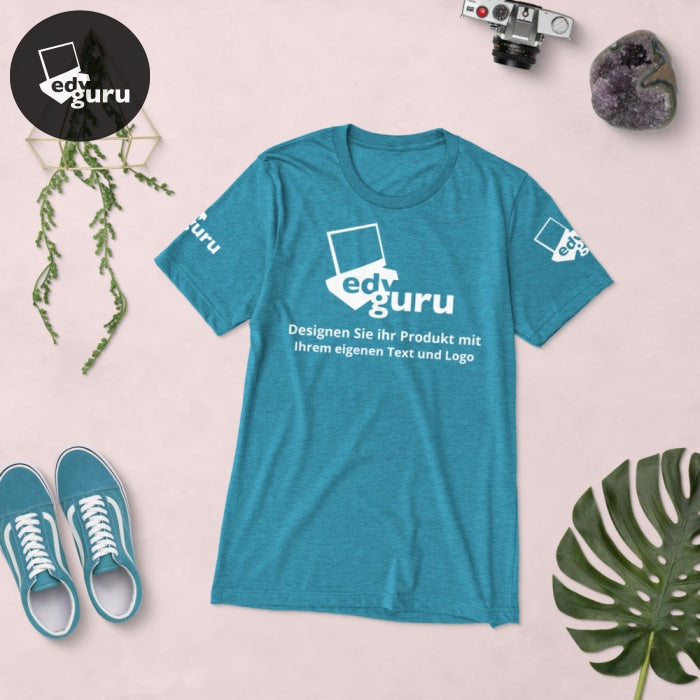 Rövid ujjú póló Aqua Triblend / Xs