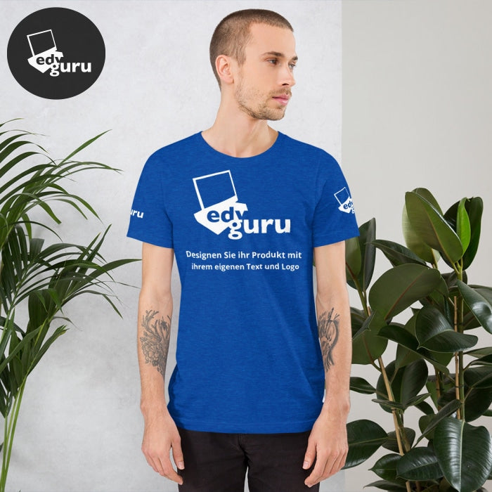 Rövid ujjú uniszex póló Heather True Royal / S