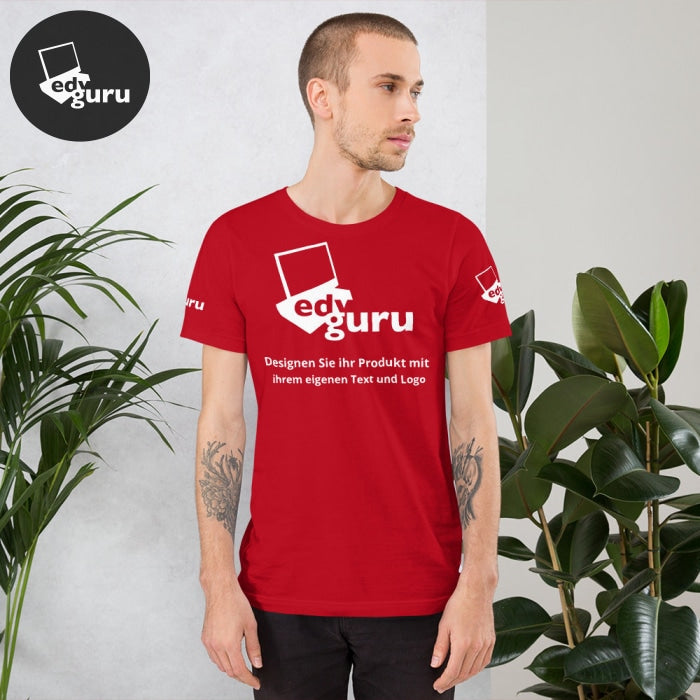 Rövid ujjú unisex póló piros / Xs