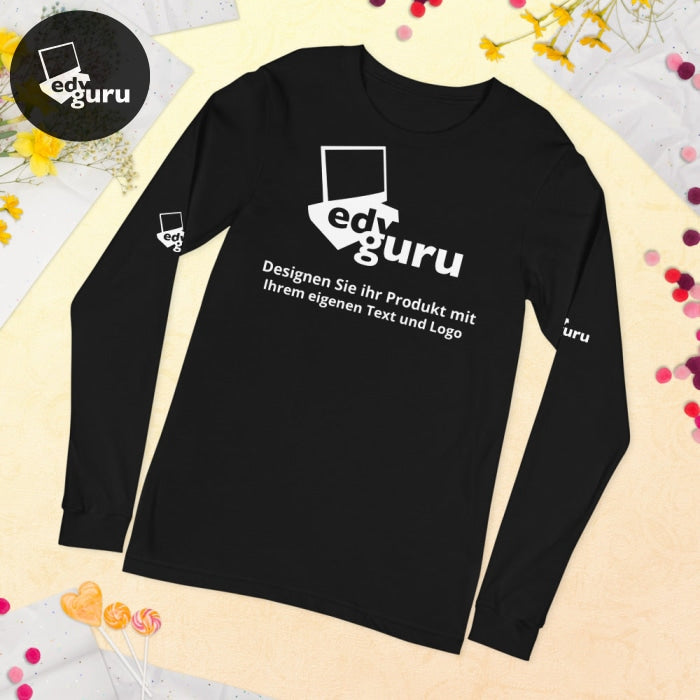 Tricou unisex cu maneca lunga Negru / Xs